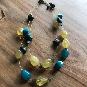 Anthropologie Beads on Exposed Wire Necklace
